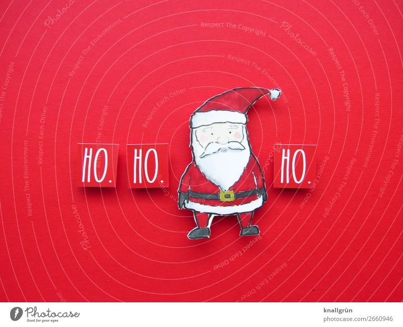 HO. HO. HO. Santa Claus Characters Signs and labeling Communicate Red Black White Emotions Moody Happiness Anticipation Curiosity Expectation Joy Tradition
