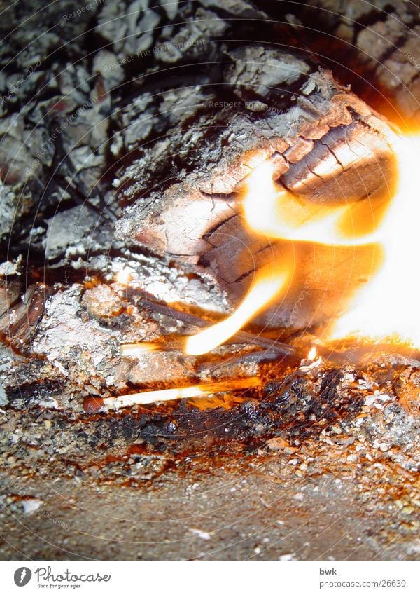 fiery Match Blaze Ignite Macro (Extreme close-up) Ashes