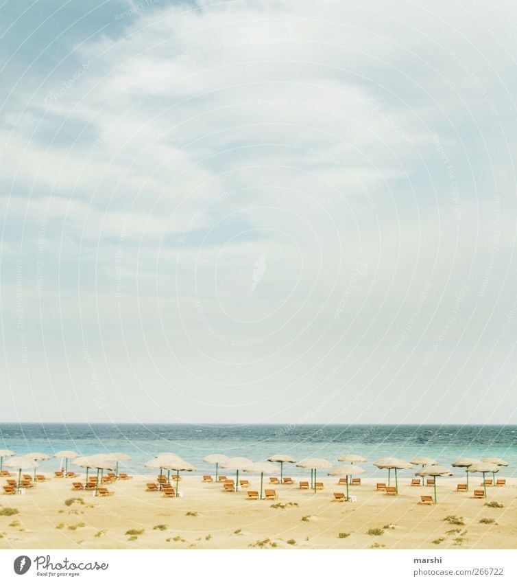 wanderlust Nature Landscape Sky Clouds Sun Spring Summer Climate Ocean Blue Yellow Vacation & Travel Far-off places Relaxation Beach Sunshade Couch Dune Egypt