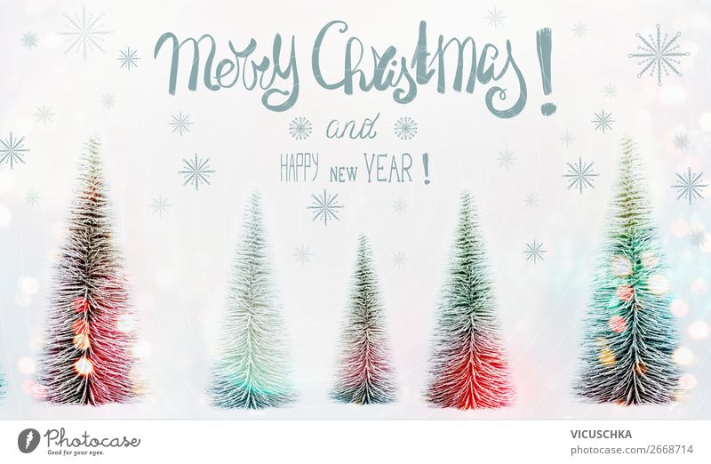 Merry Christmas and Happy New Year Christmas Card Style Design Winter Snow Decoration Feasts & Celebrations Christmas & Advent Nature Forest Sign Flag Moody