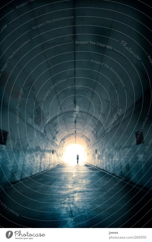 reunion 1 Human being Tunnel Lanes & trails Discover Going Dark Free Infinity Bright Blue Black White To console Calm Hope Belief Death Wanderlust Loneliness