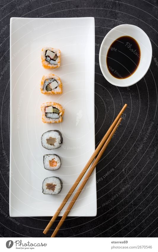 sushi assortment and soy sauce Sushi Food Healthy Eating Food photograph Japanese Rice Fish Salmon Seafood Roll Meal Make Gourmet Asia Raw Seaweed Dinner White