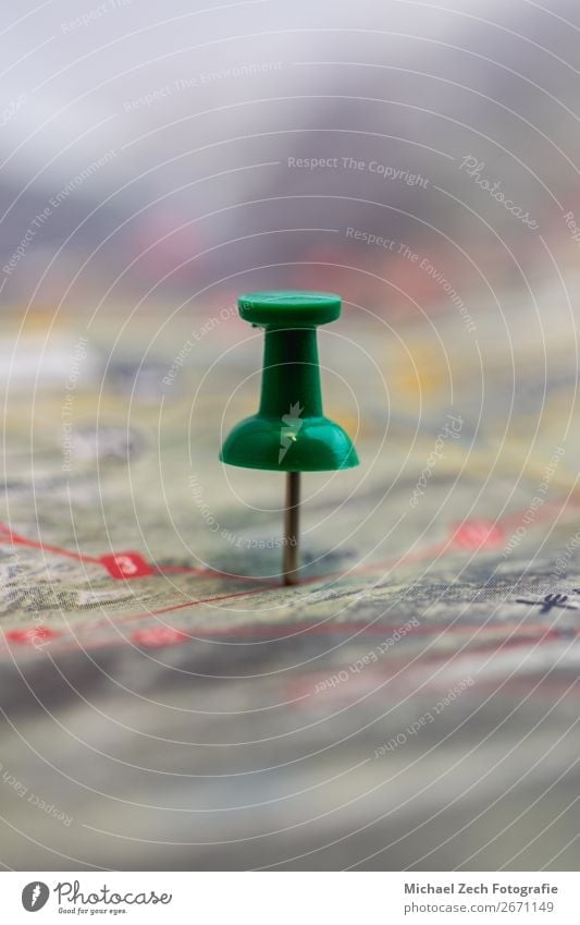 green pin marks a location of a destination on a map Vacation & Travel Trip Street Paper Green Colour Accuracy Mark Map Aim cartography Conceptual design