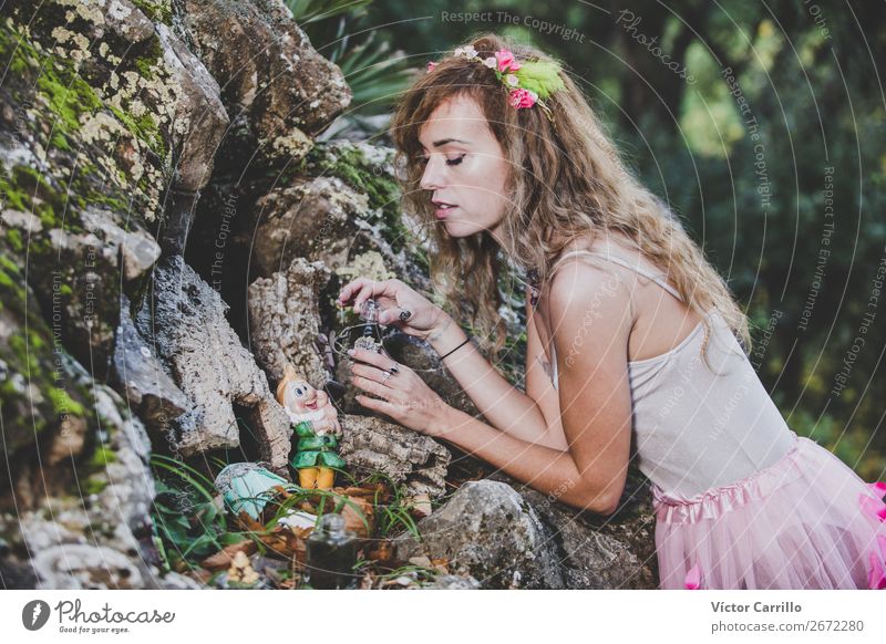 A Young Woman Standing in the Woods Lifestyle Shopping Elegant Style Design Exotic Joy Human being Feminine Young woman Youth (Young adults) Adults 1