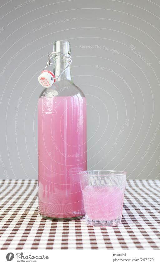 drink pink and you feel pink Beverage Drinking Cold drink Lemonade Pink Bottle Glass Thirsty Sweet Still Life Colour photo Interior shot Studio shot