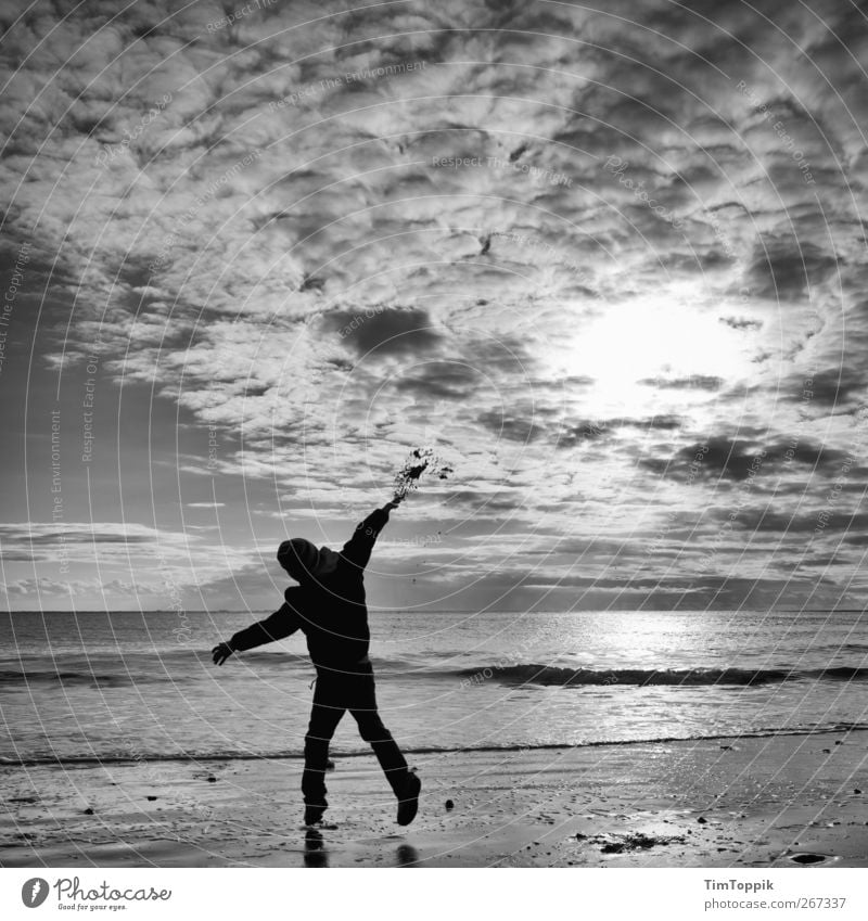 Borkum Bounce #3 Ocean Vacation & Travel North Sea coast North Sea Islands North Sea beach East frisian island Sky Clouds in the sky Sunset Playing Throw