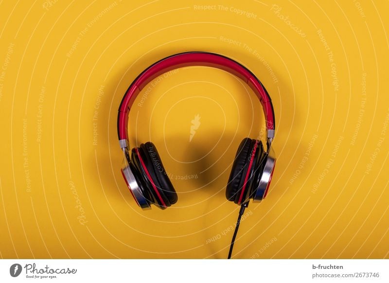 headphones Joy Leisure and hobbies Party Music Lounge Disc jockey Clubbing Entertainment electronics Listen to music Paper Simple Friendliness Yellow Red