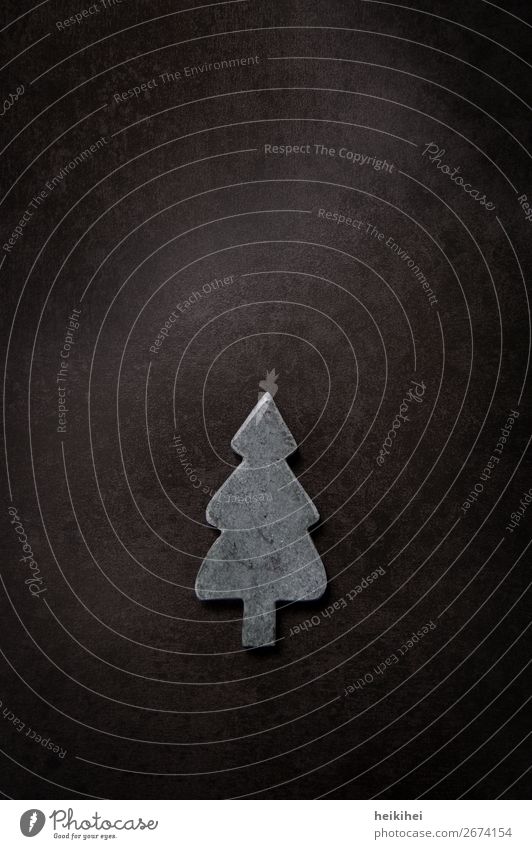 Christmas tree made of stone Art Stone Sign Gray Black Design Card Salutation Christmas & Advent Christmas decoration Fashioned Fir tree Decoration