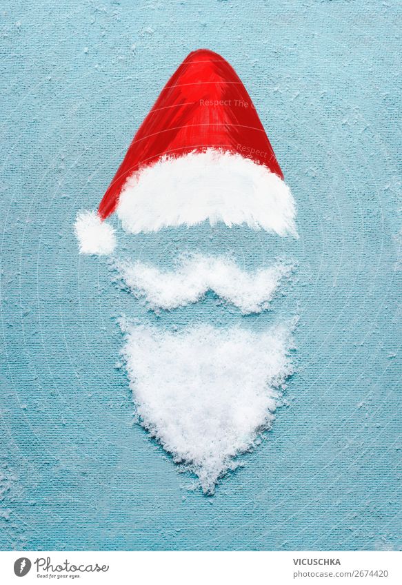 Santa Claus with Snow Beard and Christmas Hat Style Design Winter Decoration Entertainment Party Event Feasts & Celebrations Christmas & Advent Sign