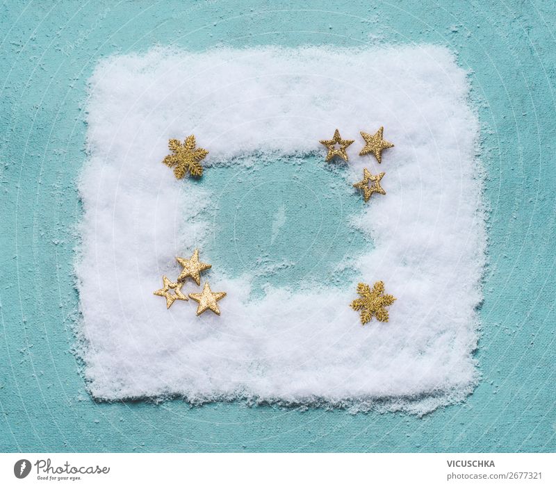Snow frame with stars on blue background Shopping Style Design Winter Decoration Party Event Feasts & Celebrations Christmas & Advent Hip & trendy