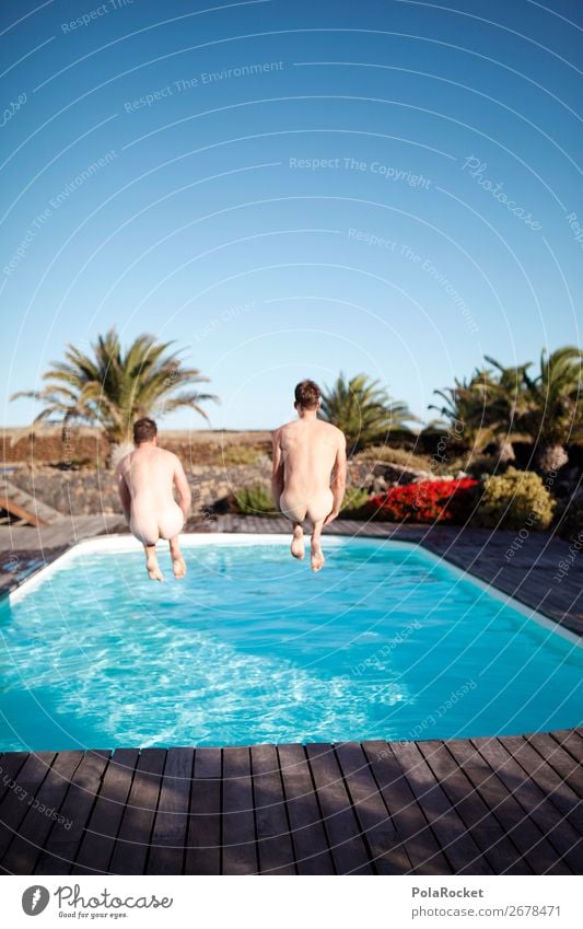 #AS# Living in full Lifestyle Human being Masculine 2 Joy luck Happiness Swimming pool Homosexual Friendship Crazy Vacation & Travel Bottom Brave Contrast