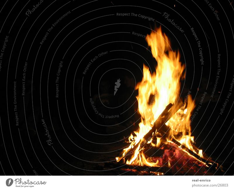 fiery Night Burn Wood Dark Blaze Fireplace