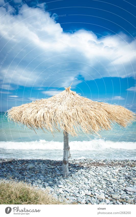 Beach in Greece Exotic Well-being Calm Spa Vacation & Travel Summer Nature Landscape Water Sky Clouds Beautiful weather Europe Fantastic Infinity Bright Blue