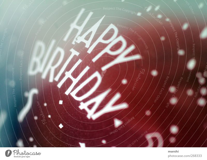 Happy birthday... Sign Characters Red Happy Birthday Logo Retro Retro Colours Balloon Symbols and metaphors Colour photo Close-up Detail