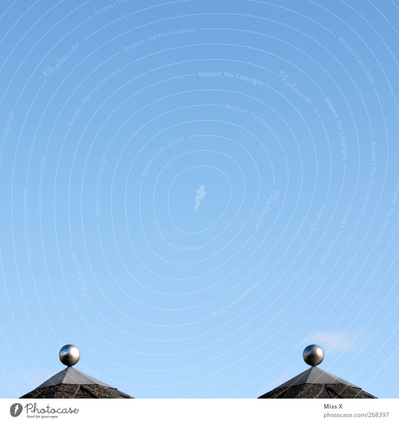 rogue Cloudless sky Roof Point Spire Tower Sphere Breasts Colour photo Exterior shot Abstract Deserted Copy Space top