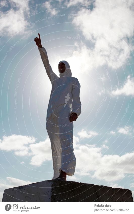 #AS# white vision Artist Esthetic White Costume Indicate Stone Statue Disguised Future Phenomenon Sky Clouds Exceptional Fighter Belief Sign Safety (feeling of)