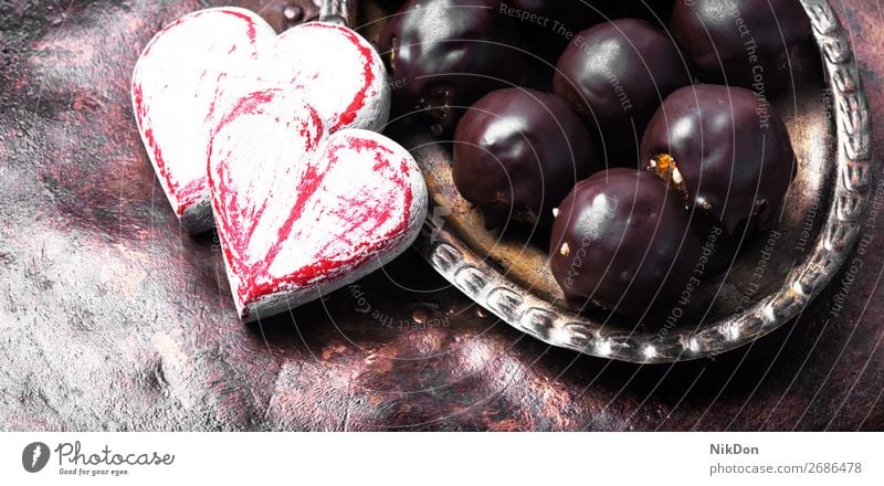Chocolate Candies for Valentines Day valentine love candy sweet holiday heart red romantic chocolate sugar romance dessert celebration symbol truffle dark