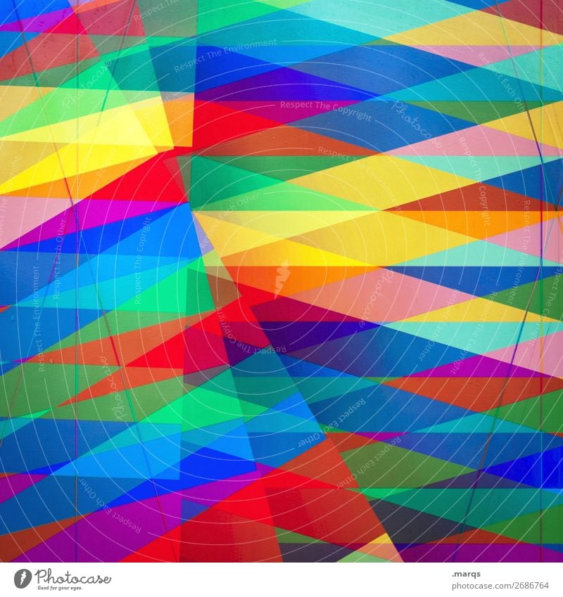 Colourful rhombs diamond variegated Abstract Decoration Background picture variety Line Design Pattern Structures and shapes Creativity Double exposure Style