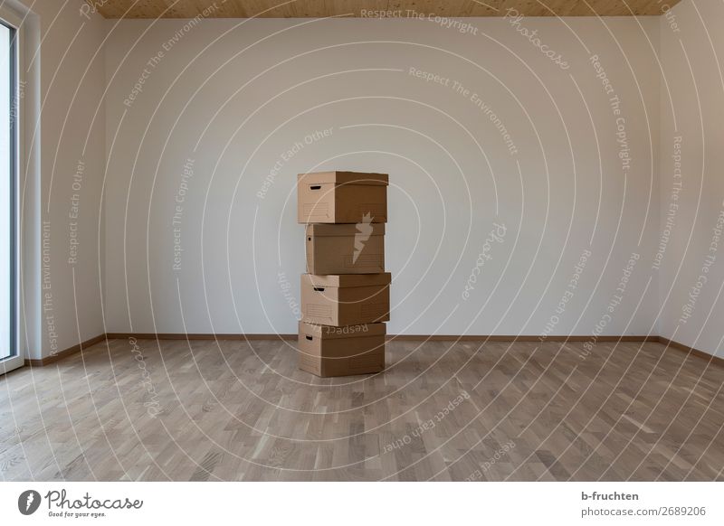 moving boxes Flat (apartment) Moving (to change residence) Interior design Packaging Box Container Work and employment Utilize Dark Past Change Luxury Cardboard