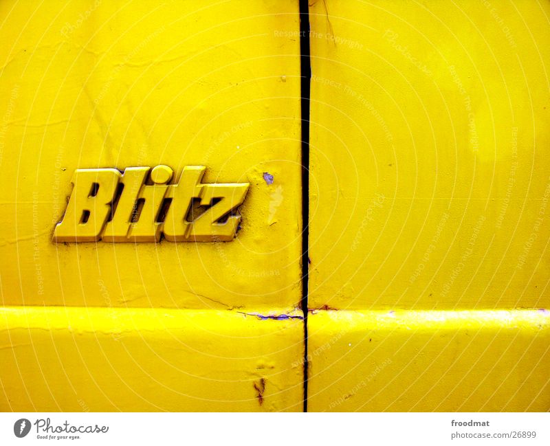 yellow flash Yellow Typography Lightning Relief Minimal Dirty I Z Slit Flashy Gaudy Speed Style Sublime Surface Structures and shapes Photographic technology