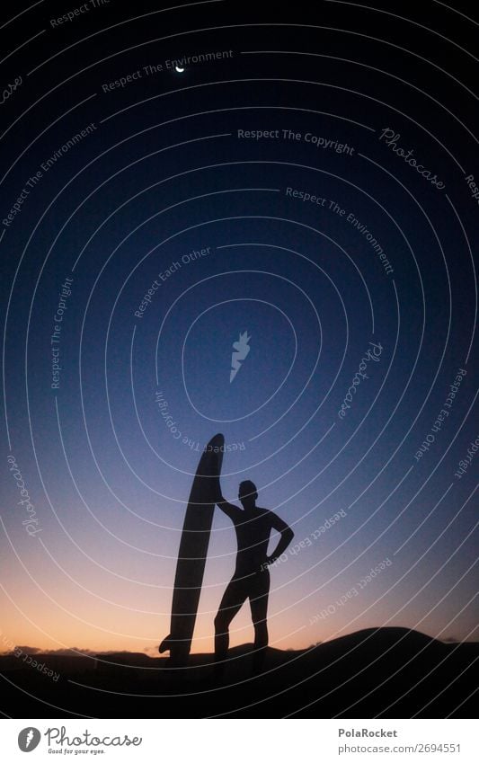 #AS# hang loose Art Work of art Esthetic Surfing Surfer Surfboard Surf school Romance Exterior shot Aquatics Idyll Extreme sports Religion and faith Silhouette