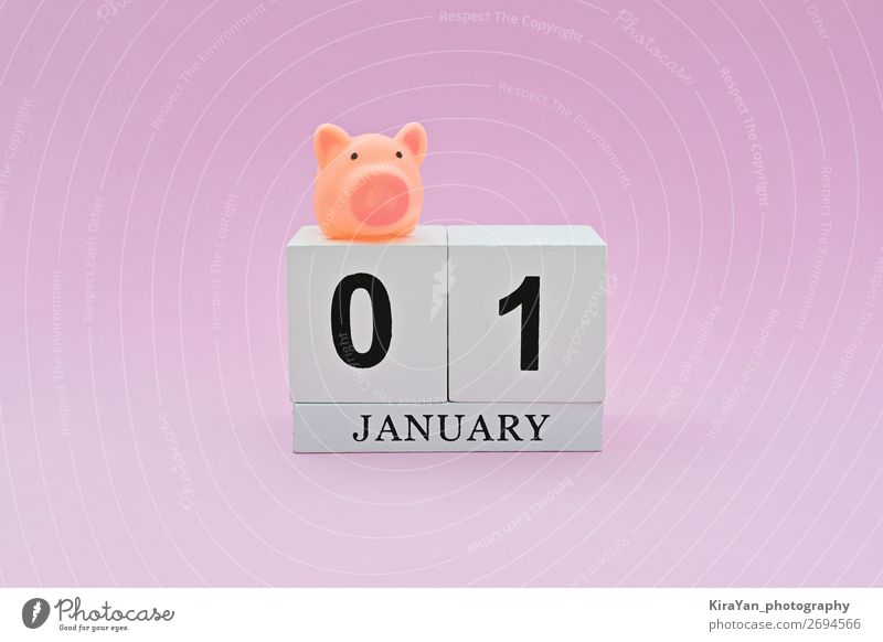 1st January is first day of new year New Year's Eve Financial Industry Business Wood Pink Beginning Calendar First date Month Conceptual design number reminder