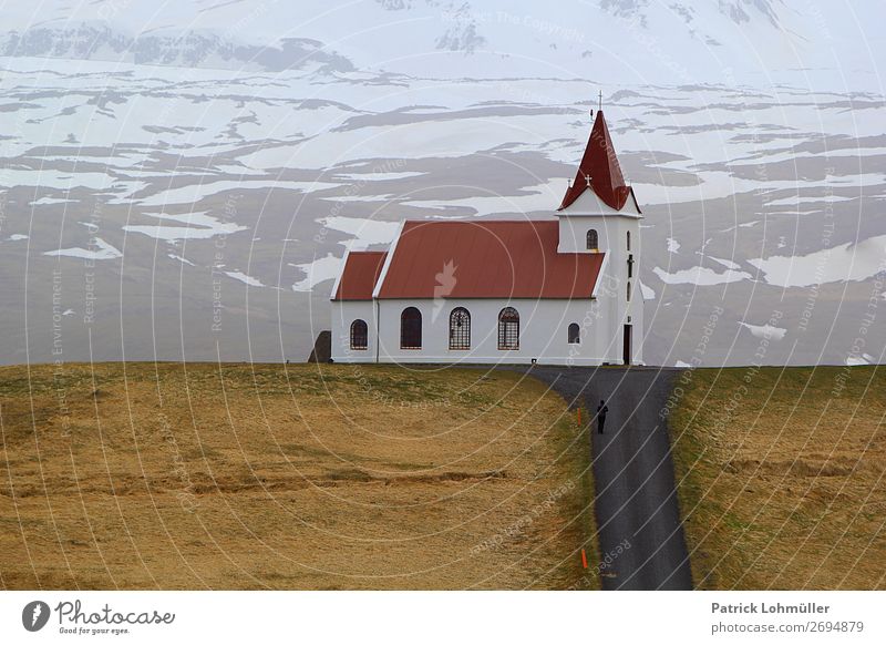 Church on Iceland Vacation & Travel Tourism Winter Human being Feminine Woman Adults 1 18 - 30 years Youth (Young adults) Environment Nature Landscape Earth