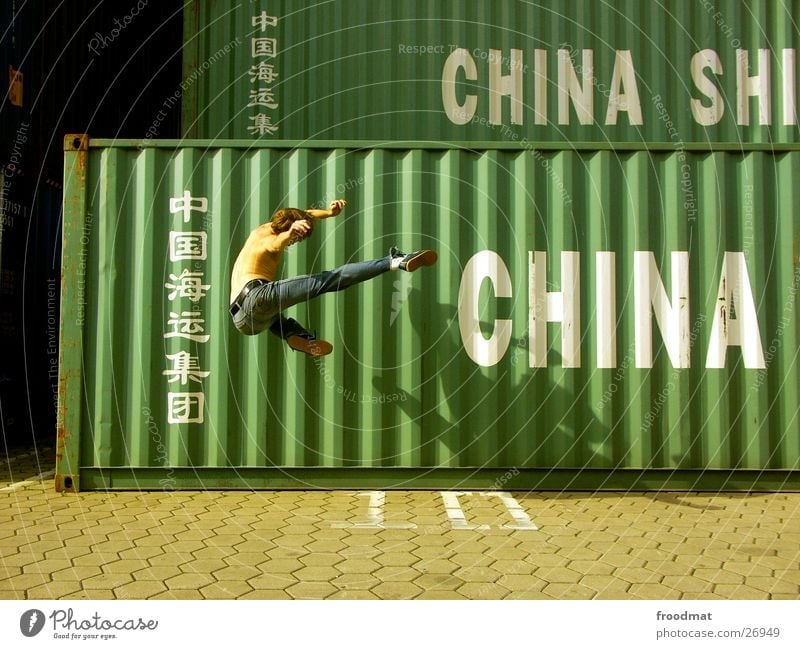 China #2 Martial arts Jump Action Sunday Typography Karate Chinese martial art Kick Footstep Frozen Extreme sports Container Beautiful weather Jeans Movement