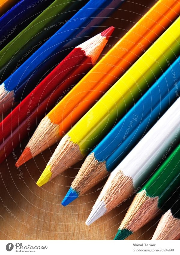 Colored pencils School Art Draw Blue Yellow Green Red Black White Colour artist Illustration orange Pencil pupil student Watercolor Colour photo Close-up