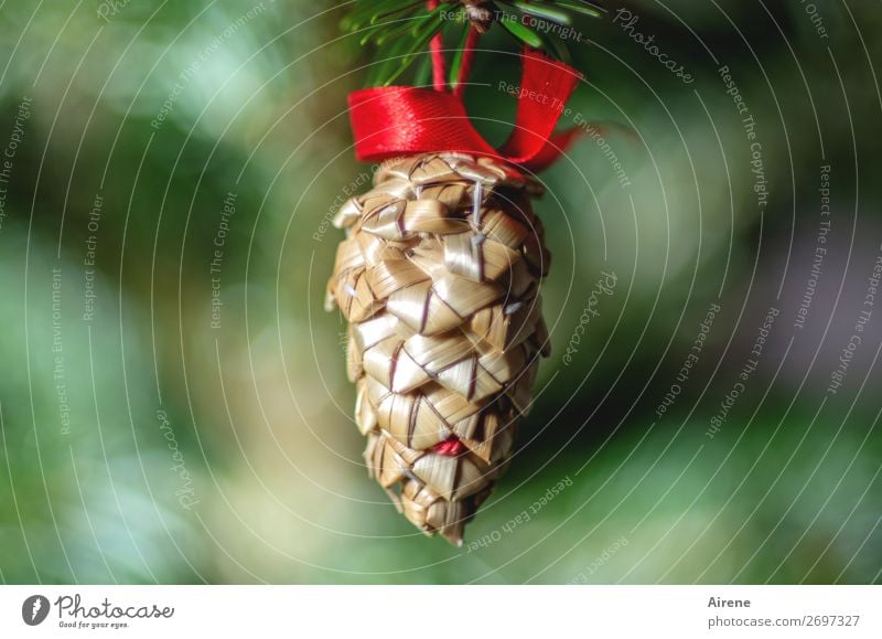 O Fir cone Handicraft Living or residing Decoration Christmas & Advent Christmas tree decorations Bow Feasts & Celebrations Hang Esthetic Simple Natural