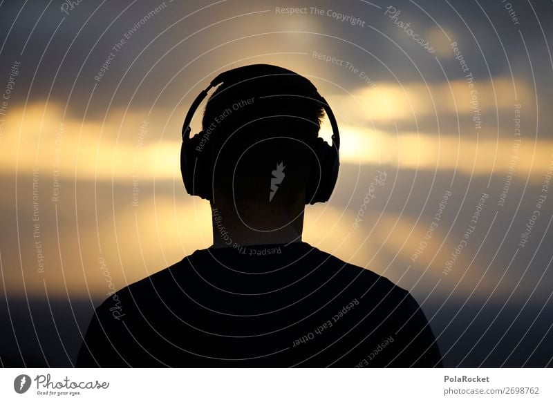 #AS# Nice Beats Lifestyle Listening Music Headphones Sunrise To enjoy Dream Halo Awareness Meditation Relaxation Future Listen to music Sunbeam Colour photo