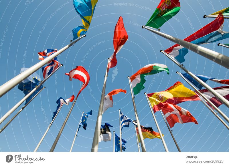 internationally Economy Cloudless sky Sign Flag Politics and state International Europe Multicultural Peace Society Global Versatile Colour photo Exterior shot
