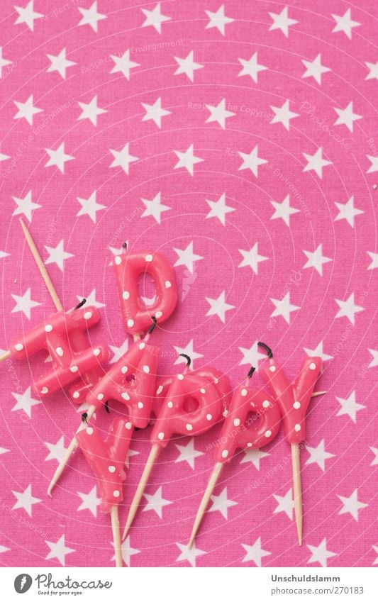 Happy day Lifestyle Decoration Party Feasts & Celebrations Birthday Childrens birthsday Candle Kitsch Odds and ends Sign Characters Star (Symbol) Point