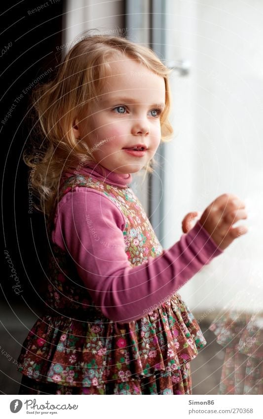 little princess Hair and hairstyles Feminine Child Girl Body 1 Human being 3 - 8 years Infancy Dress Blonde Long-haired Curl Looking Esthetic Free Happy