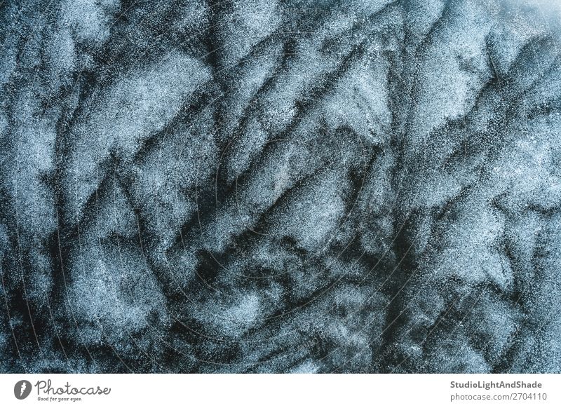 Abstract frosty pattern on ice Ocean Winter Snow Nature Glacier Lake River Crystal Ornament Freeze Dark Natural Gray Black White Frost Frozen background