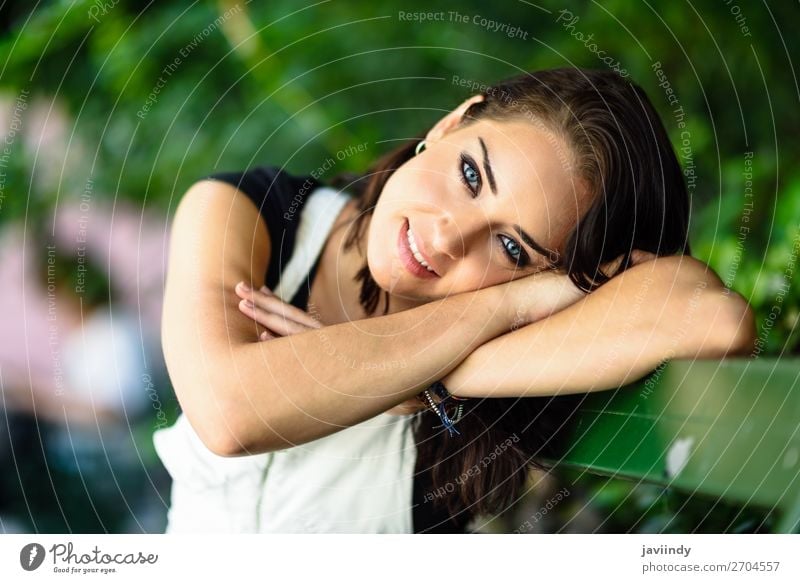 Happy young woman with blue eyes looking at camera Style Beautiful Hair and hairstyles Summer Human being Feminine Young woman Youth (Young adults) Woman Adults