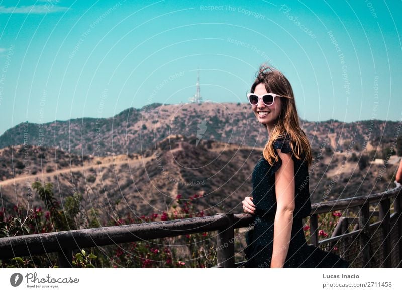 Girl near Hollywood Hills in Los Angeles, California Vacation & Travel Tourism Summer Mountain Garden Human being Feminine Young woman Youth (Young adults)