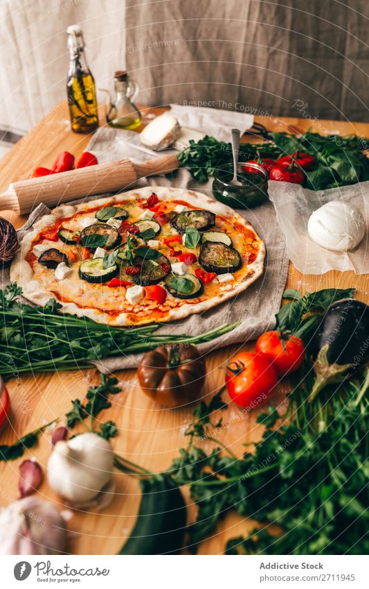 Arrangement of ingredients and pizza composition Pizza Ingredients Cooking Rustic Italian Tradition Delicious Gourmet Background picture Preparation Kitchen