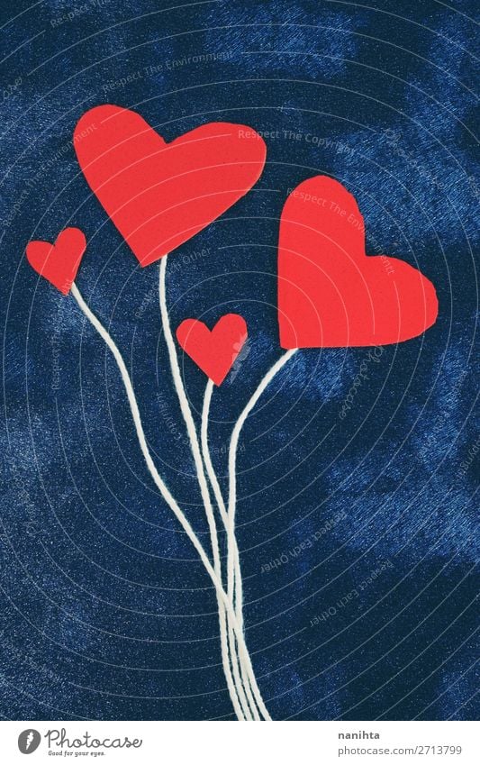 Valentine's day background with red hearts Design Decoration Valentine's Day Heart Love Cute Blue Red Trust Romance Goodness Altruism Relationship Colour Idea