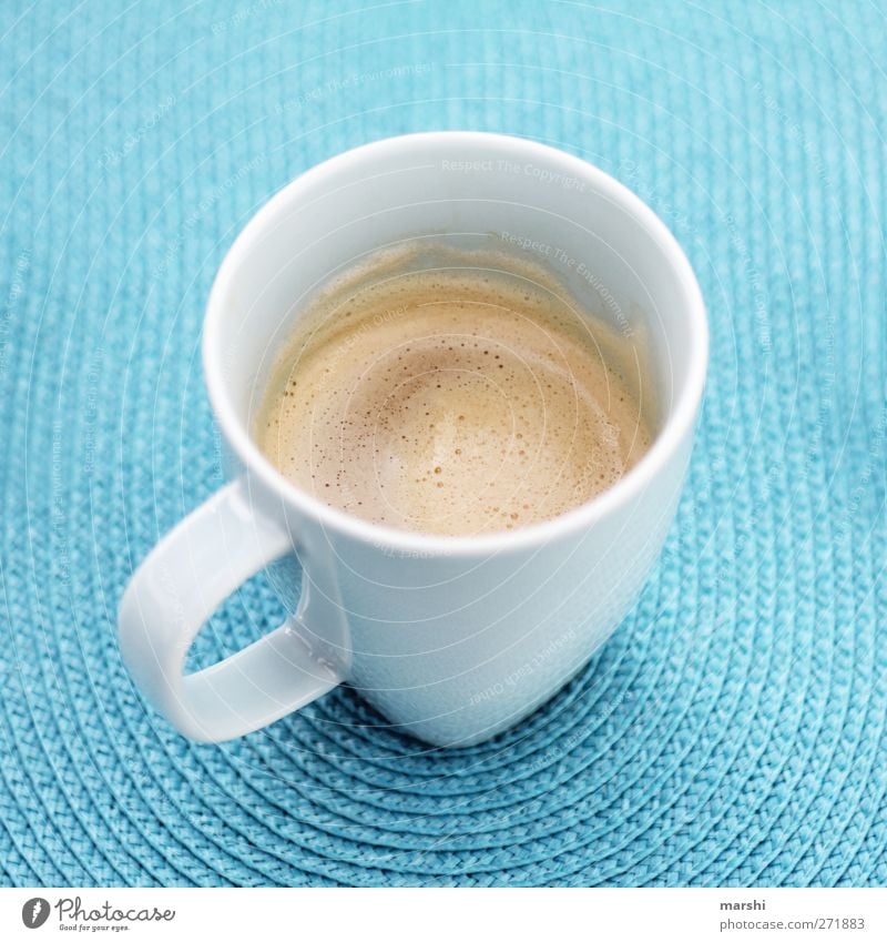 Käffsche?! Food Nutrition Beverage Drinking Hot drink Coffee Latte macchiato Espresso Blue Thirsty Coffee cup Cup Turquoise Tasty Alert Colour photo
