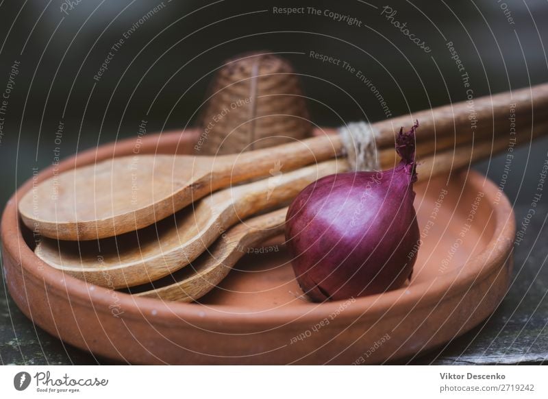 Onion with spoons in a plate Meat Vegetable Bread Soup Stew Lunch Dinner Coffee Plate Bowl Pot Spoon House (Residential Structure) Table Kitchen Tree Leaf Wood