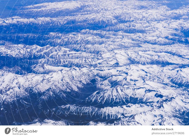 Mountain range in snow Range Aircraft Snow Landscape Vantage point scenery quad copter Mountaineering Panorama (Format) Remote Drone Tourism Winter Natural