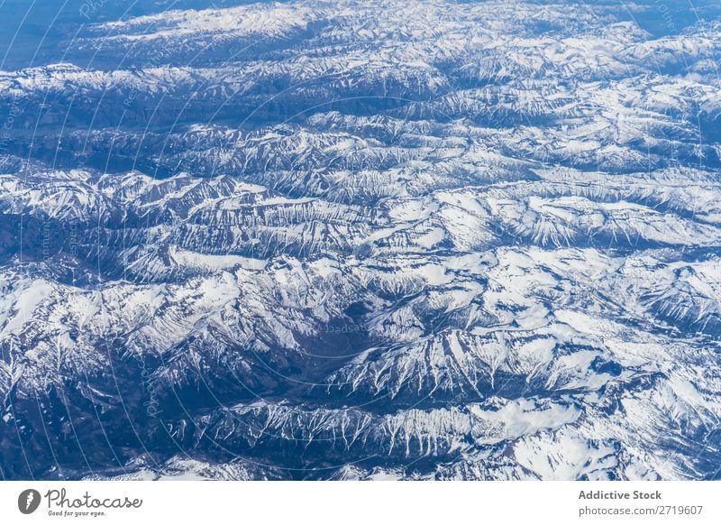 Mountain range in snow Range Aircraft Snow Landscape Vantage point scenery quad copter Mountaineering Panorama (Format) Remote Drone Tourism Winter Natural
