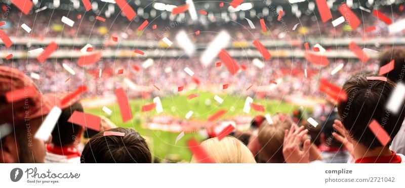 Enthusiastic football fans in the stadium | Panorama Joy Athletic Leisure and hobbies Feasts & Celebrations Sports Ball sports Sports team Audience Fan Hooligan