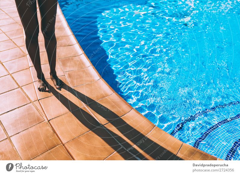 Woman legs making a shadow by the poolside Feminine Young man Youth (Young adults) Adults Body Legs Feet 1 Human being 18 - 30 years Swimming & Bathing Spain