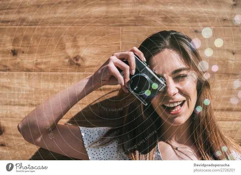 Beautiful woman with vintage old camera with soap bubbles taking photo Vintage Camera Retro Woman Air bubble Old Youth (Young adults) Take Shot