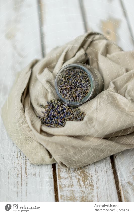 Rustic arrangement of aromatic seeds in jar Seeds Lavender Glass Style Fresh Organic flavor Canvas composition Fragrance Aromatic Herbs and spices Purple Flower