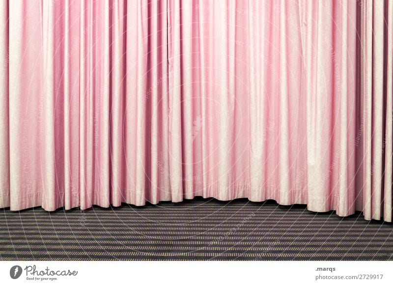 Pink curtain Entertainment Event Stage Culture Shows Drape Simple Colour photo Interior shot Structures and shapes Deserted Copy Space left Copy Space right