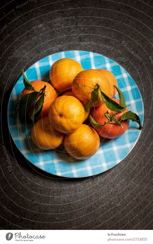 Mandarins on a plate Food Fruit Orange Organic produce Vegetarian diet Diet Plate Healthy Healthy Eating Overweight Kitchen Select Shopping To enjoy Fresh Blue