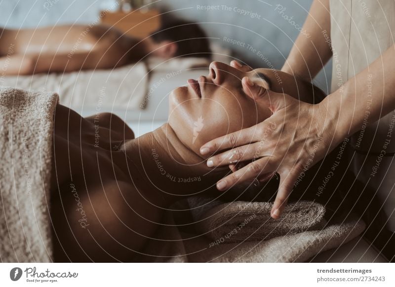Woman enjoying massage in Spa Lifestyle Luxury Beautiful Body Skin Medical treatment Wellness Relaxation Massage Leisure and hobbies Adults Man Couple Hand
